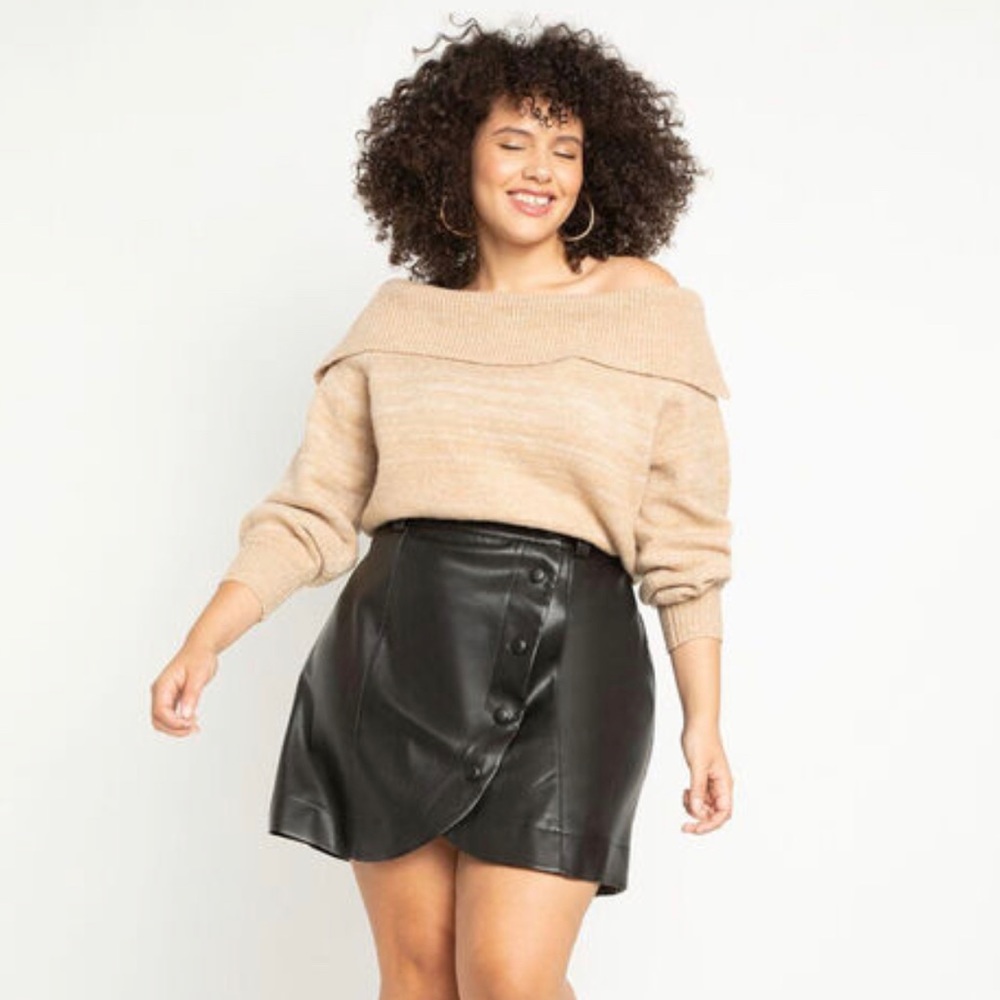 Eloquii Faux Leather Mini Skirt